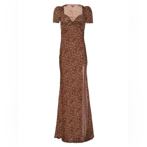 🆕 Lea Knot-Front Puff-Shoulder Maxi Dress - Picture 2 of 4